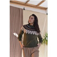 Alpaca Women Sweater. Fair Isle Icelandic Oversize | Etsy (US)