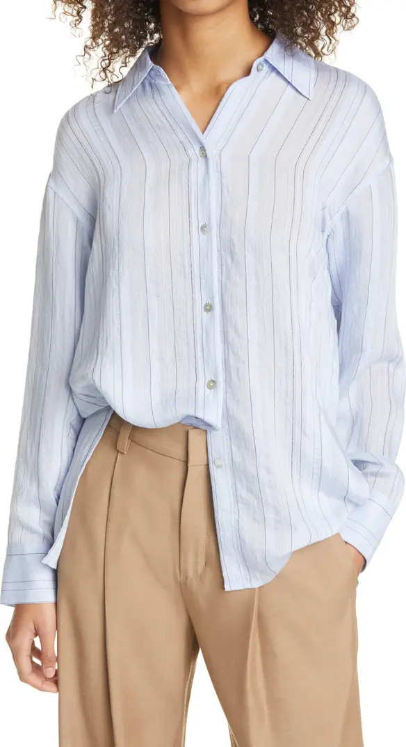 Stripe Drapey Button-Up Shirt | Nordstrom Rack