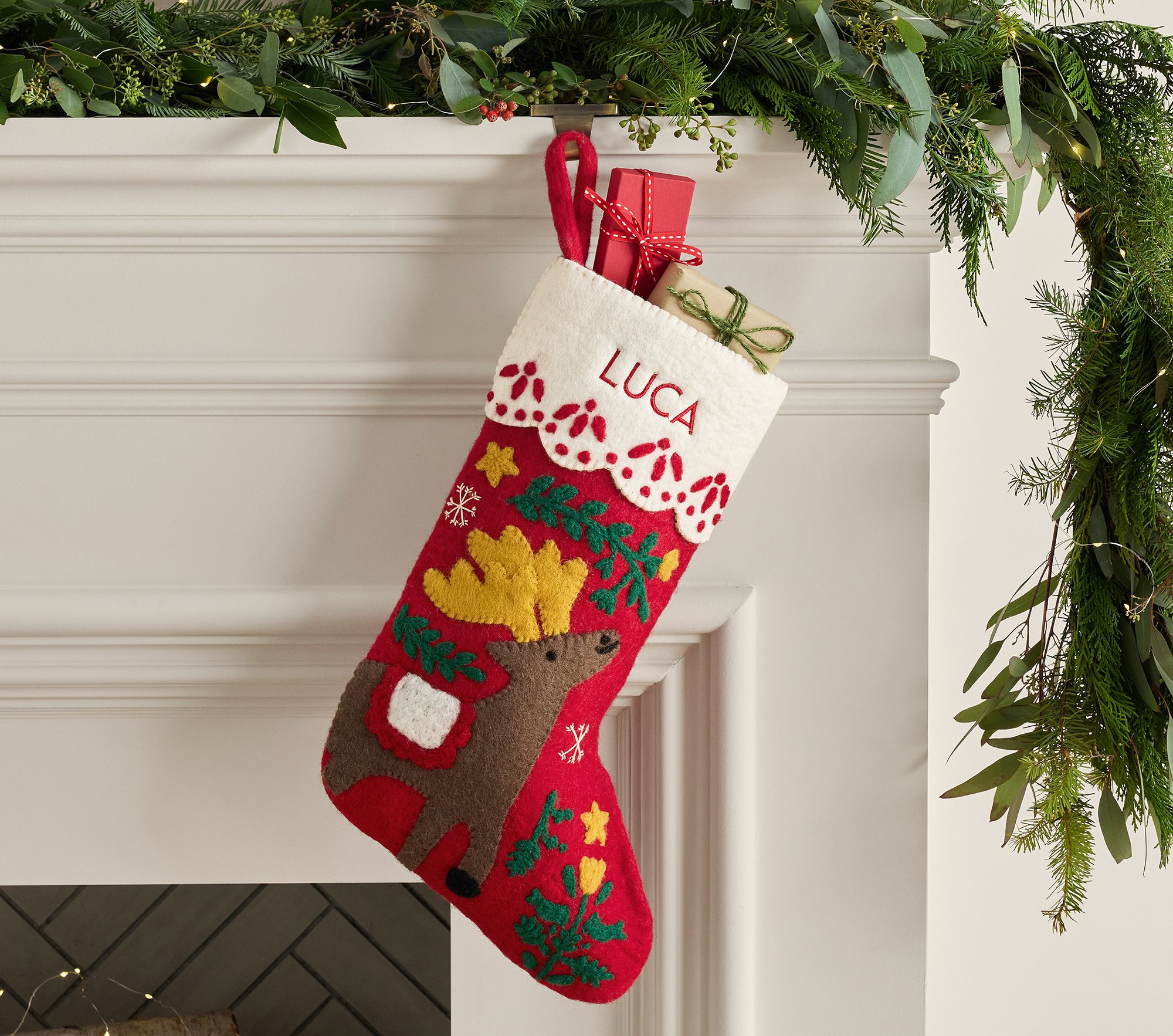 Scenic Felted Wool Christmas Stocking Collection | Pottery Barn Kids