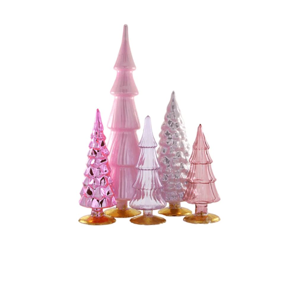 Rose Hue Glass Trees - Set of Five | Shop Sweet Lulu