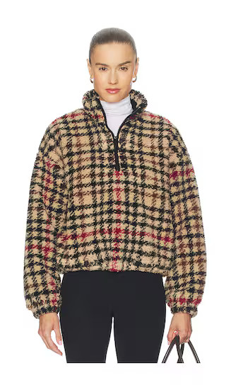 Leona Sherpa Jacket in Midnight Houndstooth | Revolve Clothing (Global)
