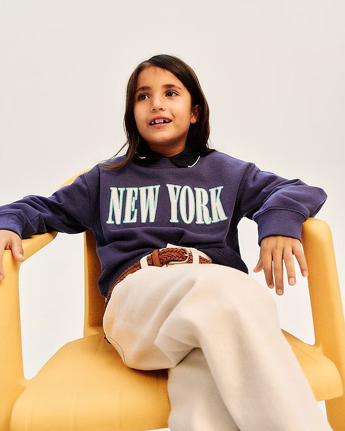 Kids' embroidered New York graphic crewneck sweatshirt | J.Crew US