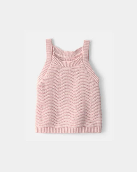 Baby Girl Sweater Knit Tank Top - Pink | Carter's Inc