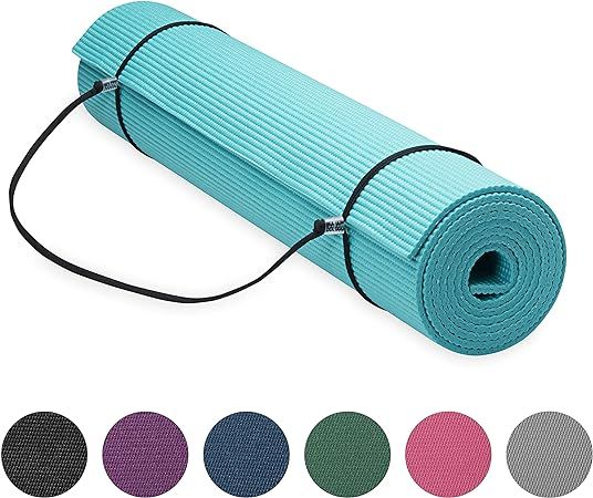 Gaiam Essentials Premium Yoga Mat with Yoga Mat Carrier Sling (72"L x 24"W x 1/4 Inch Thick) | Amazon (US)