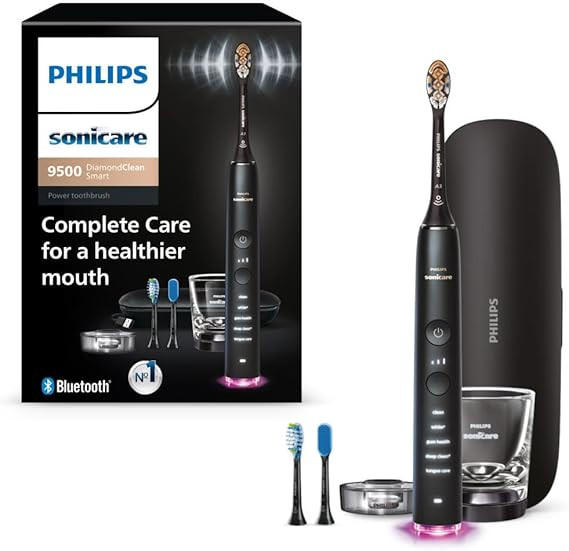 Philips Sonicare DiamondClean Smart 9500 Electric Toothbrush, Sonic Toothbrush with App, Pressure... | Amazon (US)
