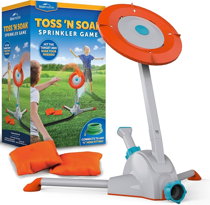 Blue Marble Toss 'N Soak Outdoor Sprinkler Game - Outdoor Water Play, Toss A Bean Bag & Soak Your... | Amazon (US)