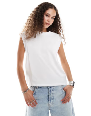 Mango sleeveless vest in white | ASOS (Global)