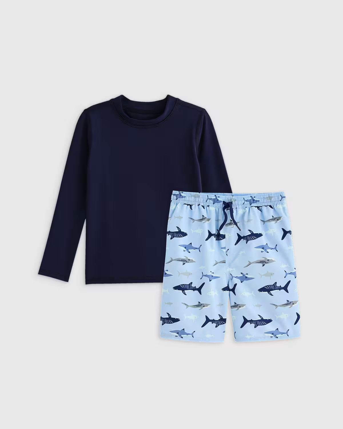 Swim Trunk and Rash Guard Set in Sharks | Quince