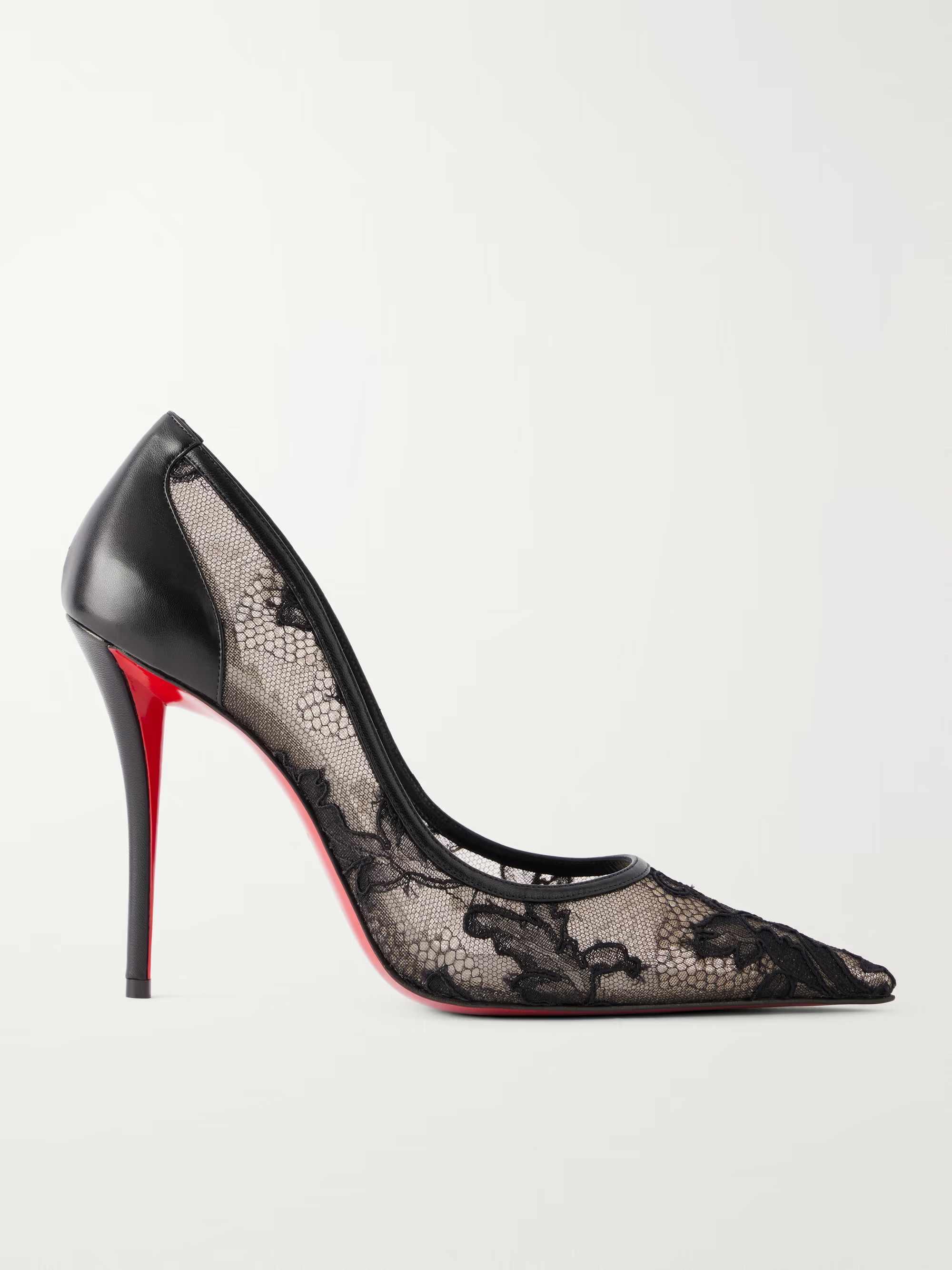 Miss Z 100 leather-trimmed lace pumps | NET-A-PORTER (US)