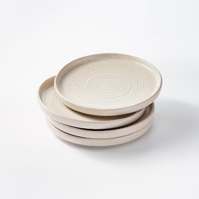 8.5" 4pk Stoneware Glazed Salad Plates Cream - Threshold™ designed with Studio McGee | Target