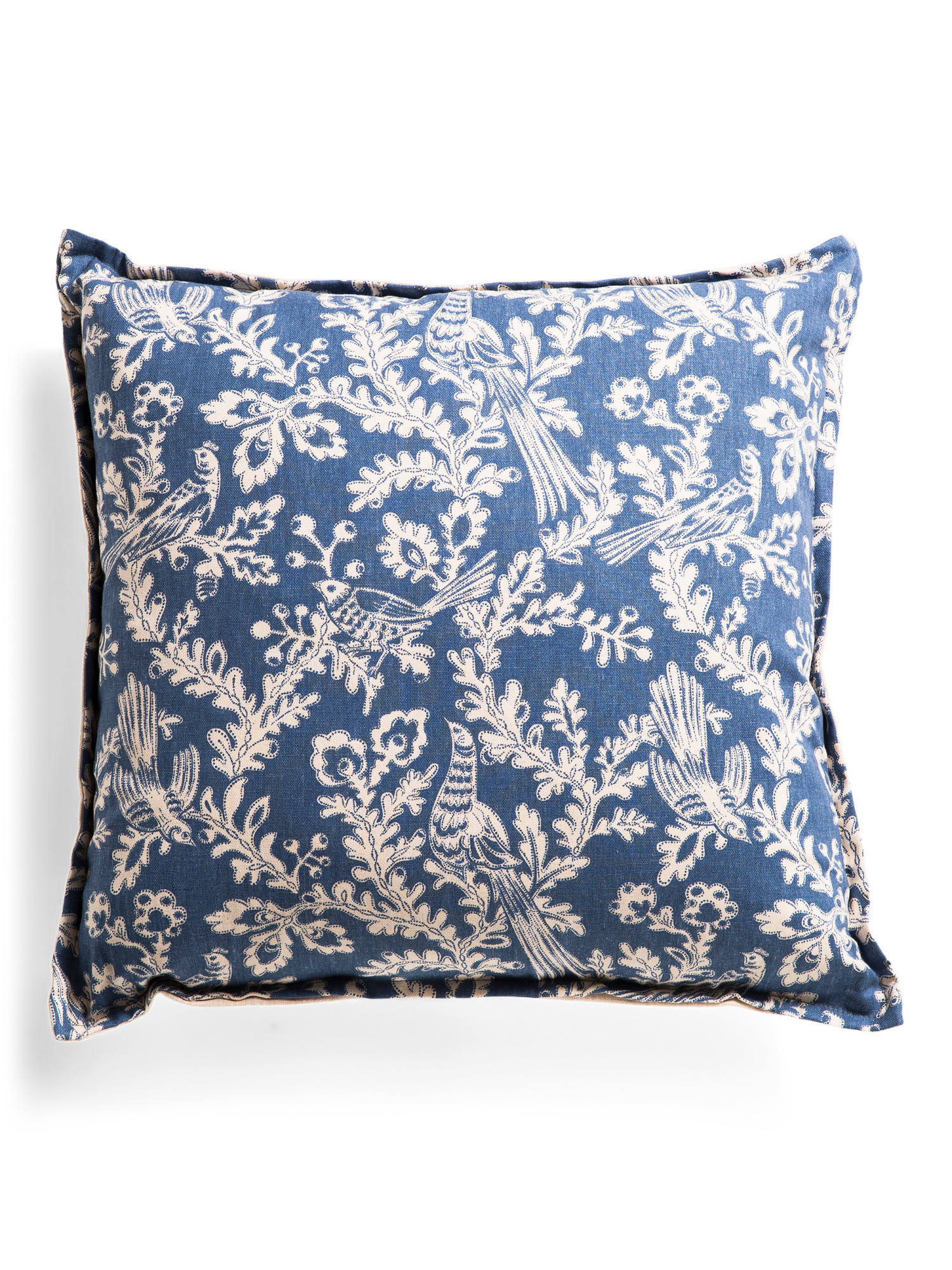 Made In Usa 22x22 Floral Bird Print Pillow | TJ Maxx