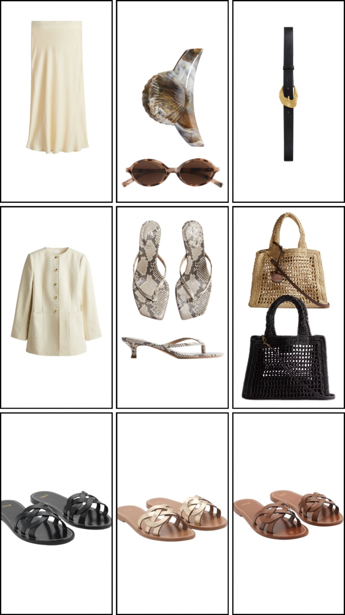 spring/summer/holiday new in 

butter yellow satin skirt, straw bags, butter yellow jacket, butter yellow blazer, kitten heel, snake sandal heels, sunglasses, belt, sandals, loewe style sandals 



#LTKshoes #LTKspring #LTKsummer