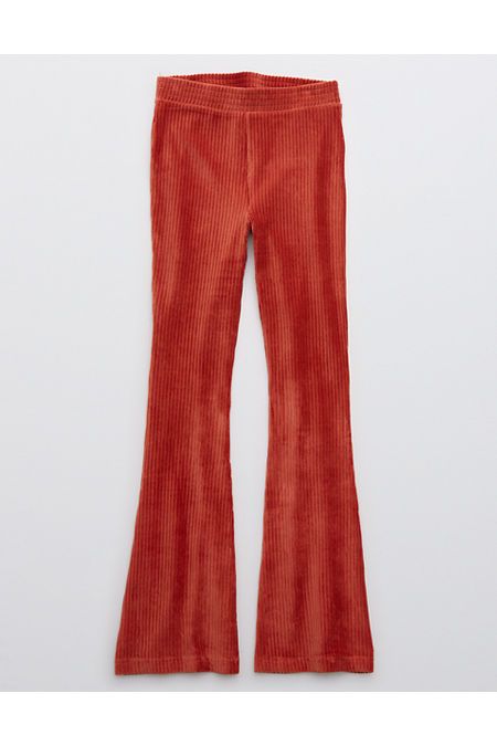 Aerie Groove-On Velour High Waisted Flare Pant Women's Cinnabar M | American Eagle Outfitters (US & CA)