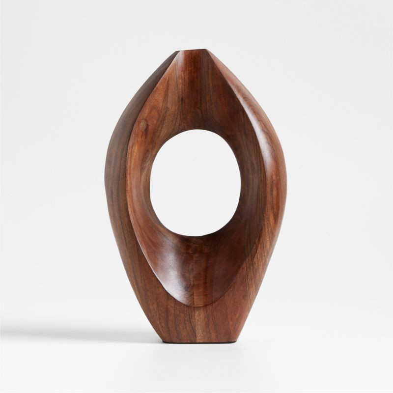 Izumo Walnut Wood Decorative Sculpture 13" + Reviews | Crate & Barrel | Crate & Barrel