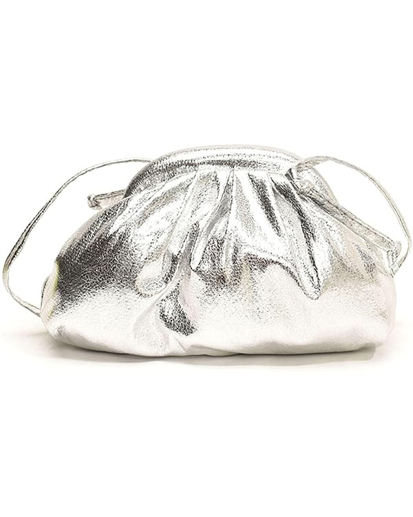 Mini Clutch Purse Bag Small PU Leather Dumpling Crossbody Evening Handbag Sparkly Ruched Cloud Po... | Amazon (US)