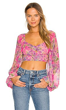 For Love & Lemons Trisha Crop Top in Pink from Revolve.com | Revolve Clothing (Global)