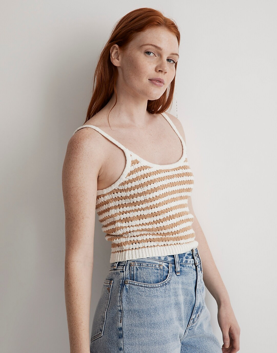 Striped Open-Stitch Sweater Tank | Madewell
