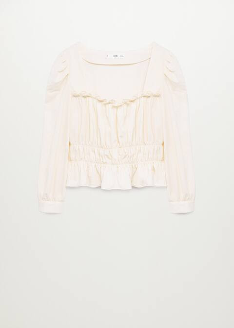 Ruched detail T-shirt | MANGO (US)