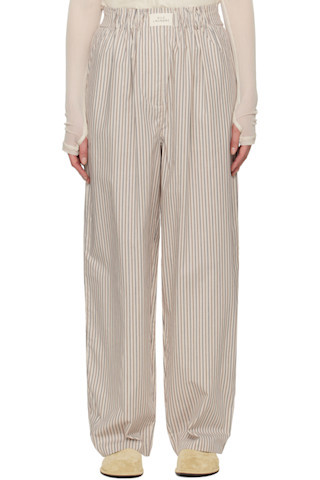 Silk Laundry - Beige Cotton Paper Bag Lounge Pants | SSENSE
