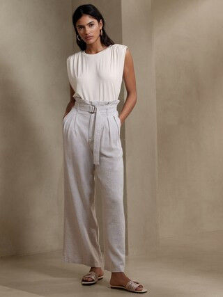 Rayon Shoulder-Pad Top | Banana Republic Factory