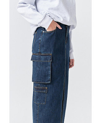Women's Denim Cargo Maxi Skirt | Macy's