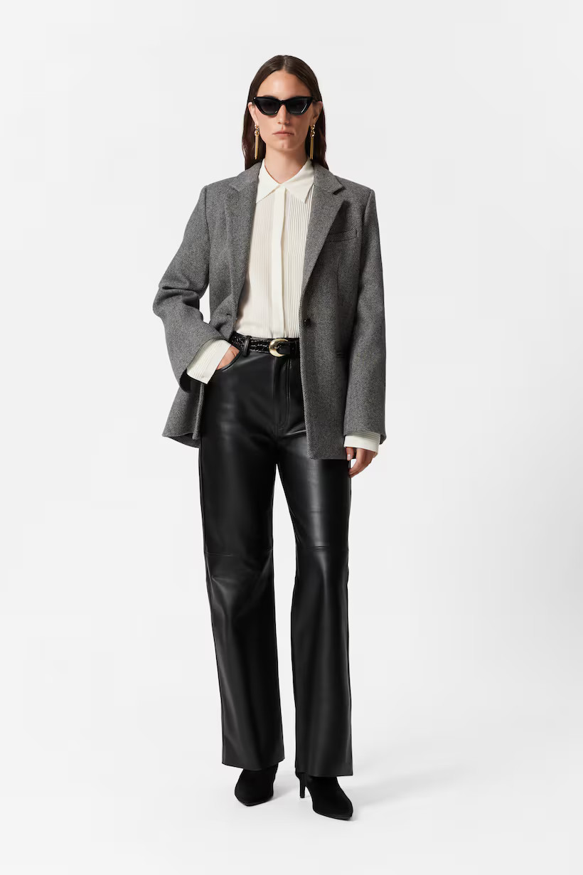 Wool Blazer - Grey Tweed - Ladies | H&M GB | H&M (UK, MY, IN, SG, PH, TW, HK)