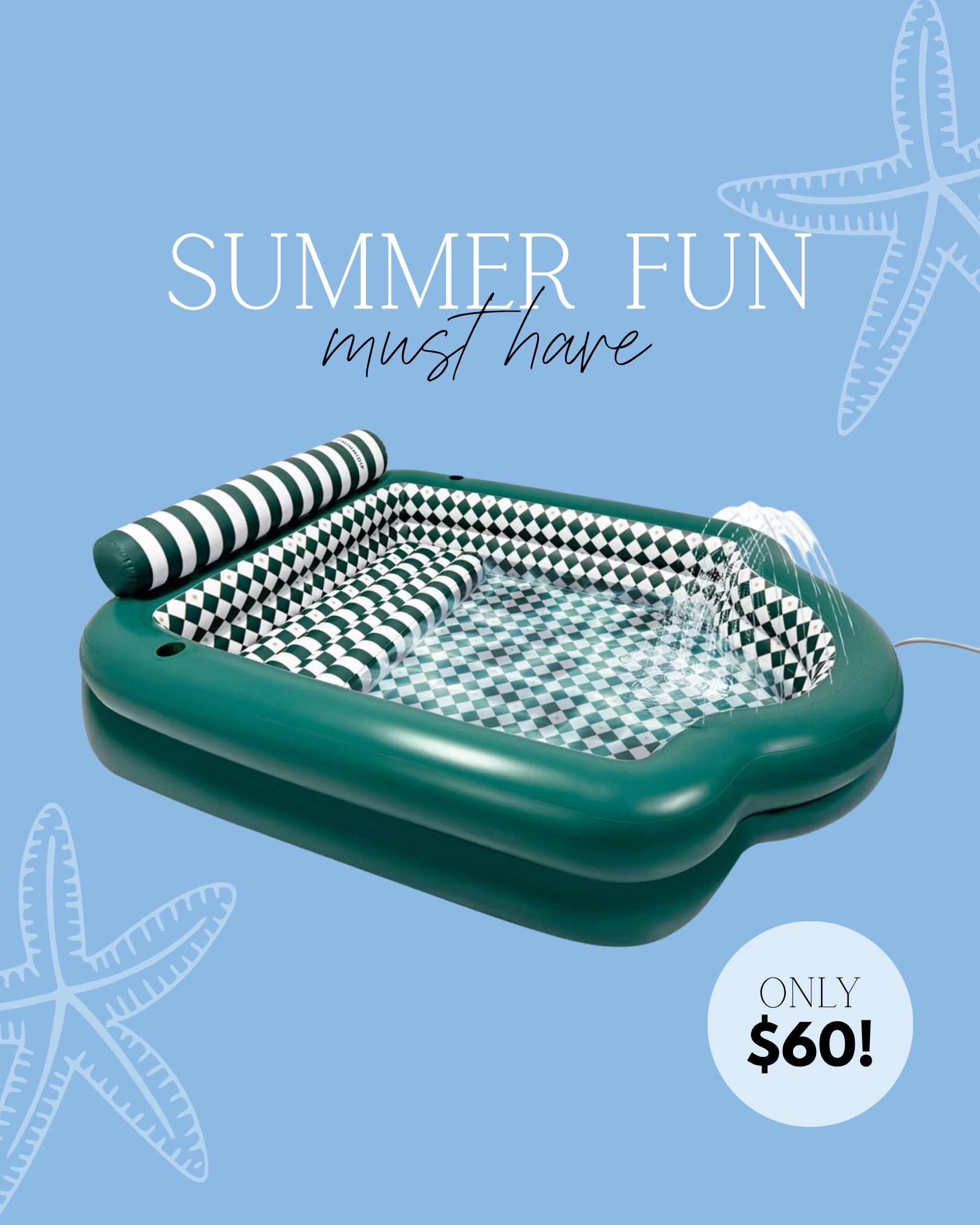 Summer fun must have 💦☀️ This inflatable splash pool is the cutest way to keep everyone cool. It’s 13’ x 13’ so big enough for you & the kids! 🙌 Perfect for backyard hangs, hot Texas days, and easy summer hosting.

Keywords:
inflatable splash pool, adult size kiddie pool, family splash pool, large inflatable pool, backyard pool setup, summer pool ideas, target summer finds, target outdoor finds, target pool, affordable backyard pool, under $100 pool, budget friendly summer finds, backyard entertaining ideas, summer hosting essentials, pool party setup, patio pool aesthetic, preppy backyard style, green and white aesthetic, sporty prep summer, coastal summer vibes, family friendly backyard, backyard oasis on a budget, stay at home summer ideas, hot weather essentials, keeping cool in summer, texas summer essentials, mom life summer, toddler pool ideas, kids splash pool, baby splash pad alternative, outdoor water play, backyard fun ideas, summer must haves, ltk home finds, ltk summer finds, target finds 2026, trending summer products, viral summer finds, cute backyard ideas, inflatable pool aesthetic

#LTKSwim #LTKHome #LTKSeasonal