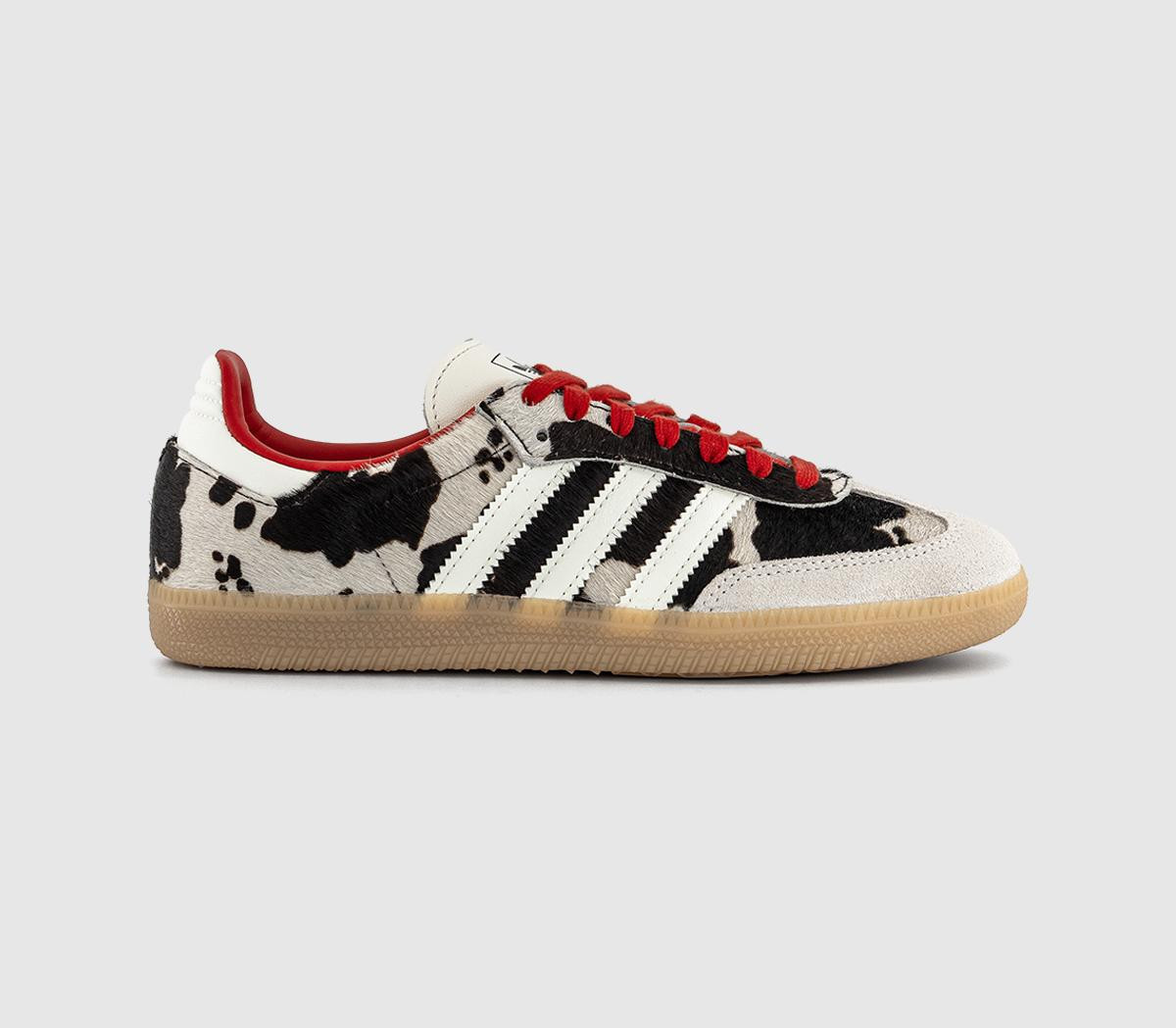 Adidas Womens Samba OG Trainers Cow Print Aurora Coffee White Gum Multi, 4 | Office Shoes (UK)