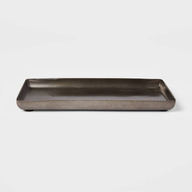Aluminum Tray with Aged Metal Finish Gray - Threshold™ | Target