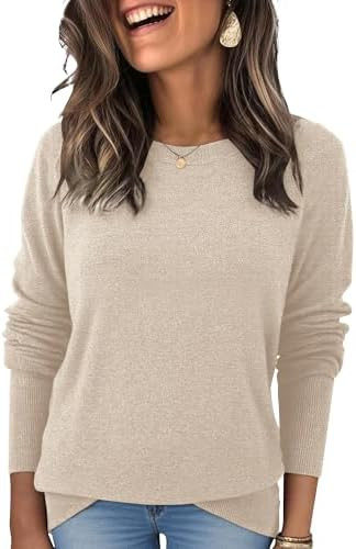 Womens Wool Blend Pullover Sweaters Crew Neck Classic Dressy Elegant Long Sleeve Fall Winter Swea... | Amazon (US)