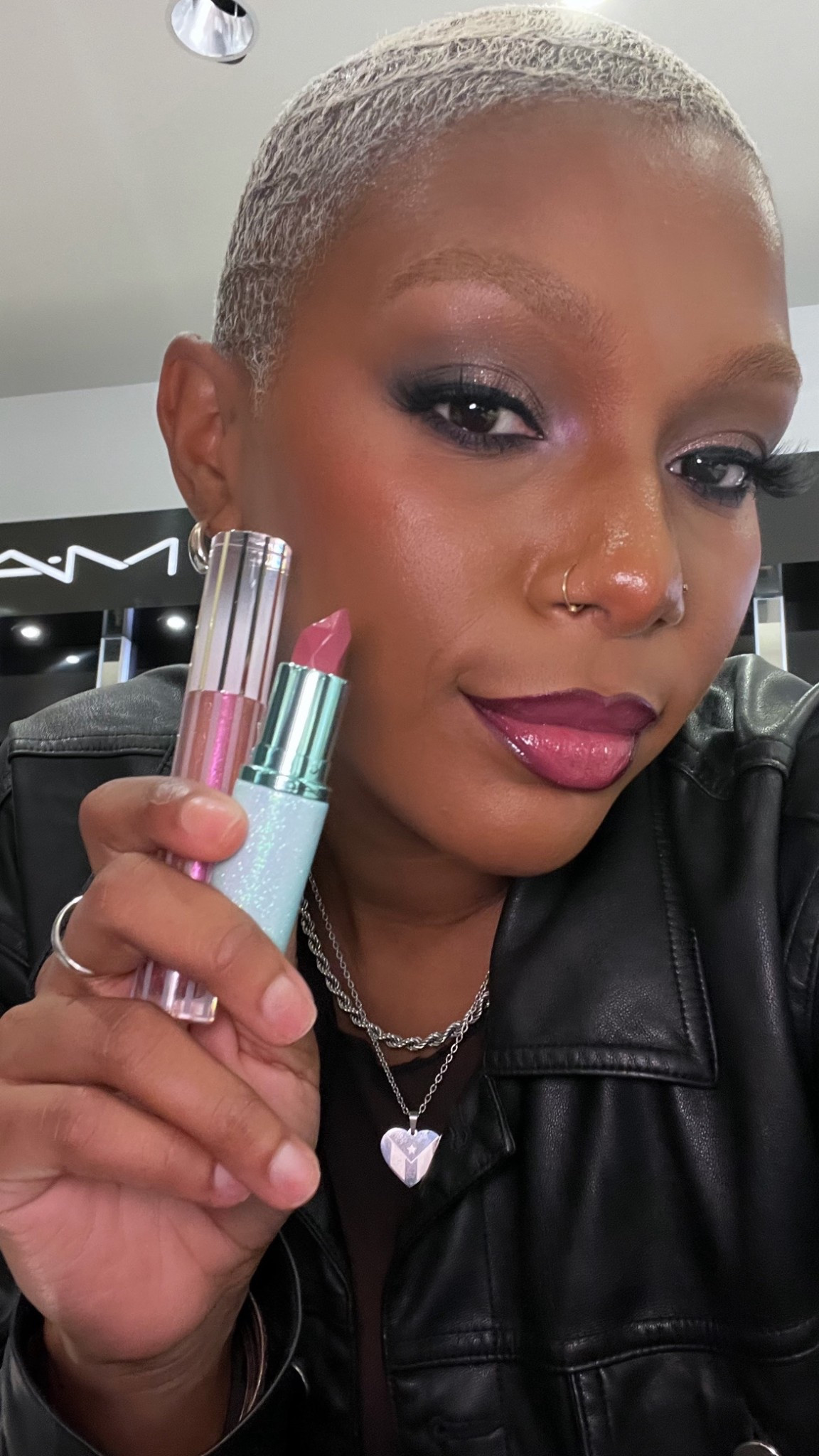 Gorgeous pink combo 
Nightmoth lip pencil 
PINKLIST lipstick 
Cha cha cherry lipglass air 

#LTKBeauty