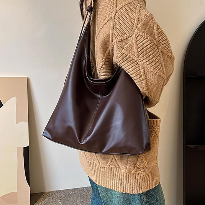 Women's Hobo Bag - Vegan Leather Tote, Shoulder Handbag & Purse for Women Large Soft Shoulder Bag | Amazon (US)