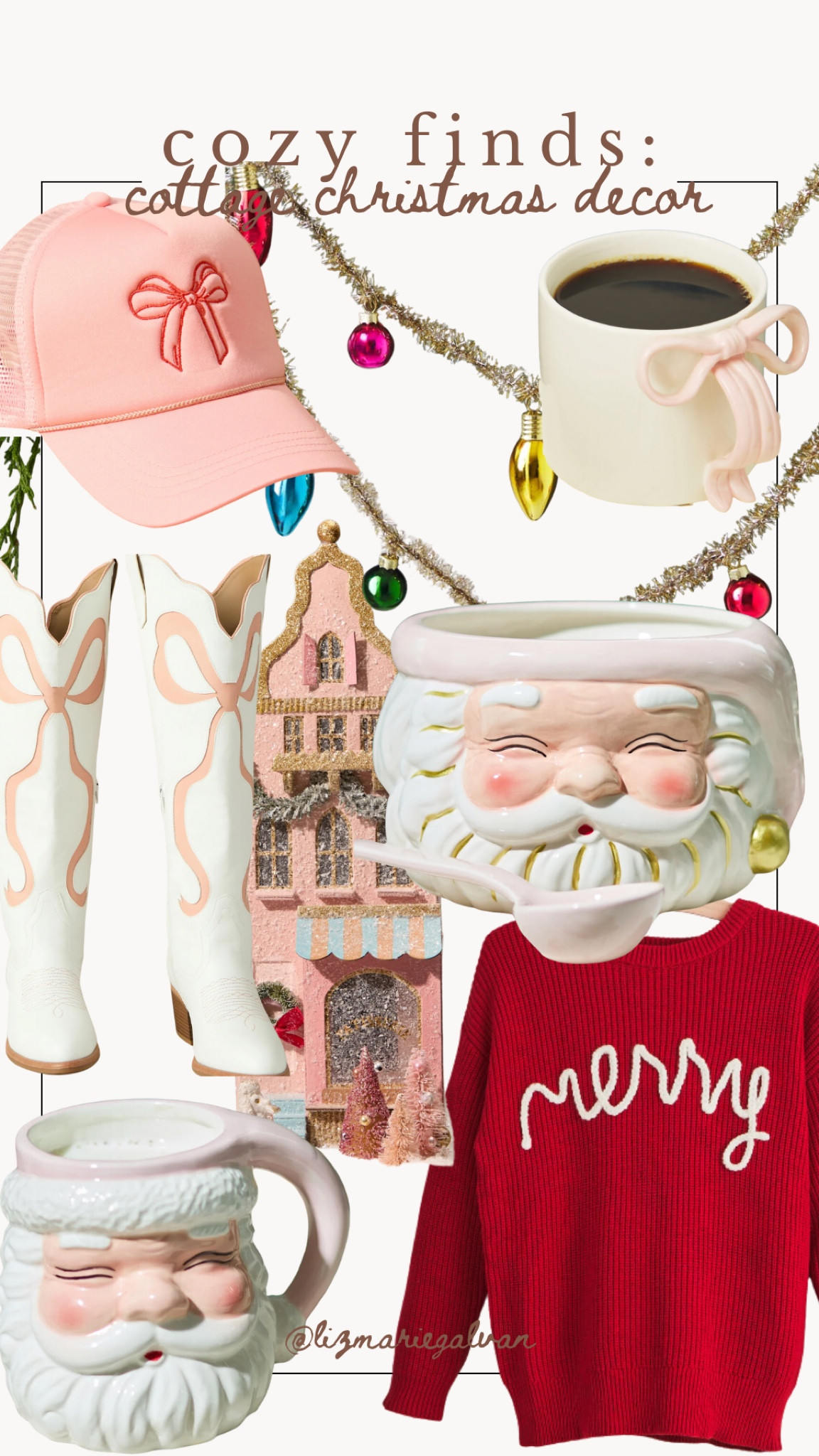 Cozy cottage Christmas finds: cozy love shack fancy inspired Christmas finds from pink bows to pink Santa’s & festive cottage Christmas decor. 

#LTKParties #LTKHome #LTKSeasonal