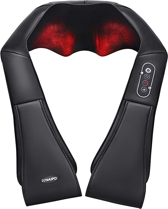 Naipo Shiatsu Back and Neck Massager with Heat Deep Kneading Massage for Neck, Back, Shoulder, Fo... | Amazon (US)