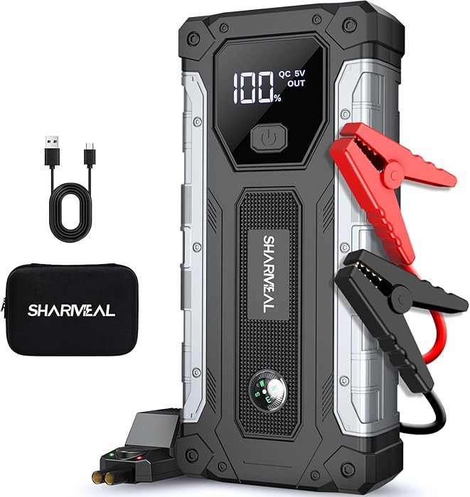Sharmeal Car Jump Starter 5000A, Jump Starter Battery Pack for 10.0L Gas and 9.0L Diesel, 12V Por... | Amazon (US)