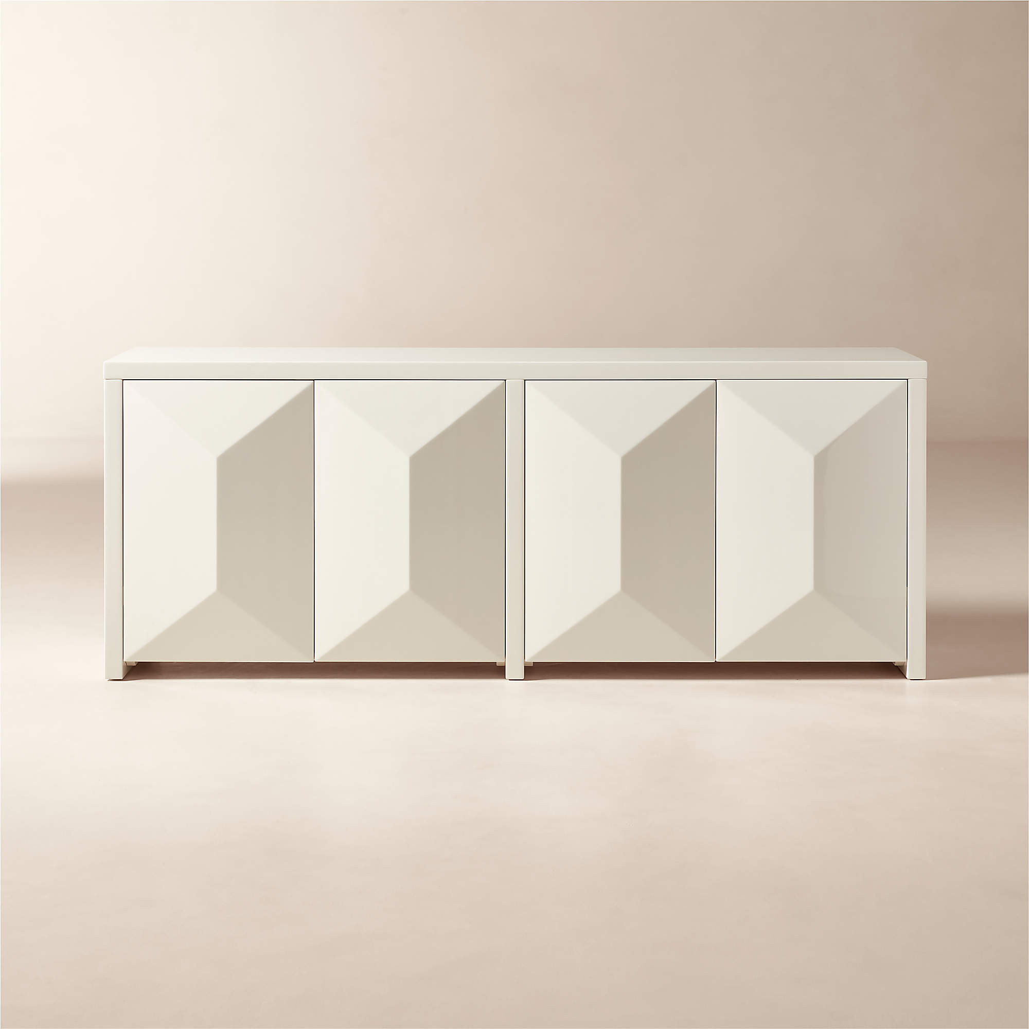 Cairo 72" Warm White High-Gloss Lacquered Credenza + Reviews | CB2 | CB2