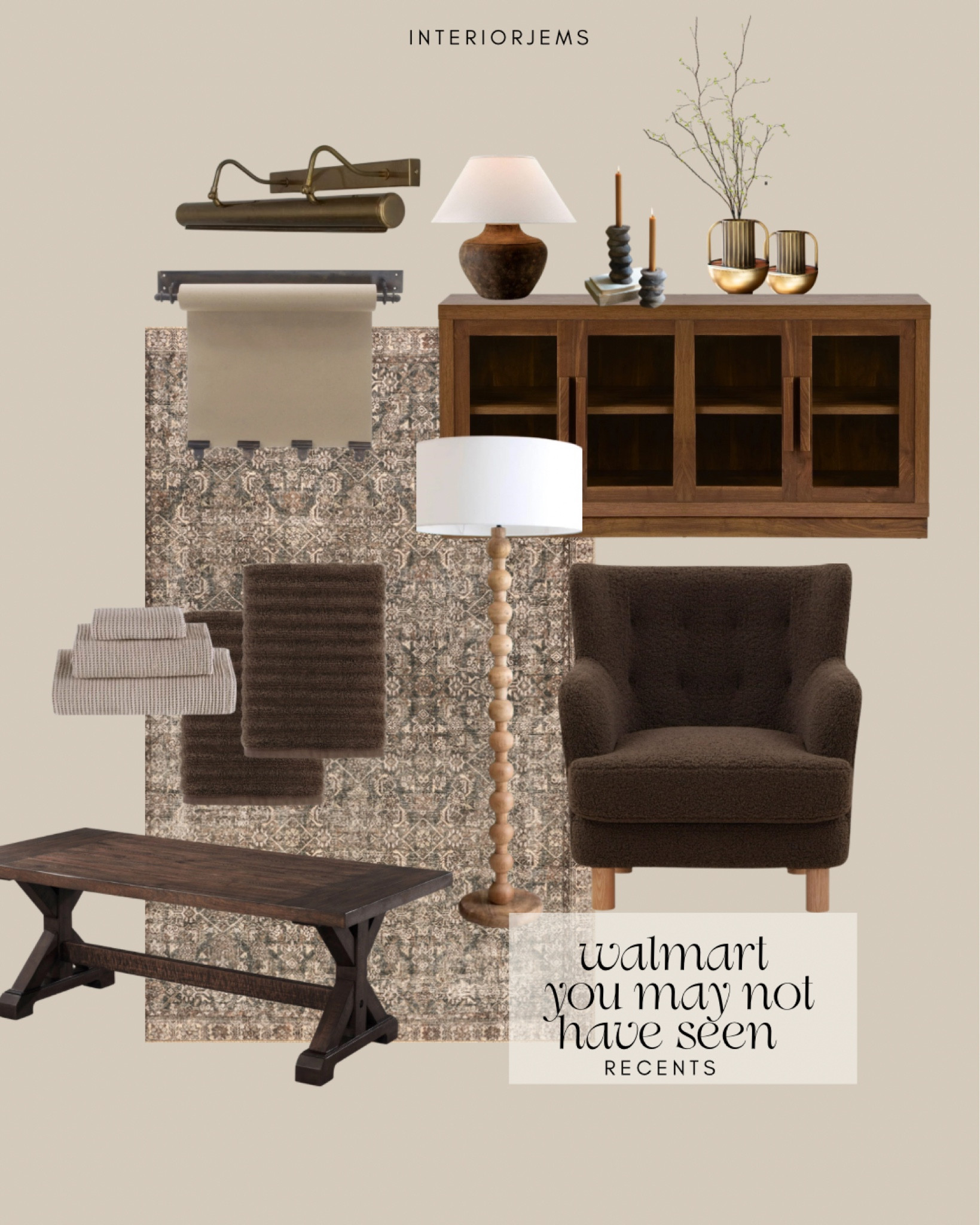 Walmart, you may not have seen come around on accent chair, neutral area, rug, dark, brown, coffee table, media cabinet, buffet, Entryway, furniture, love this wall, sconces, picture, light, bedding from Walmart, floor lamp, table, Loos, dark brown designer lamp

#LTKStyleTip #LTKSaleAlert #LTKHome
