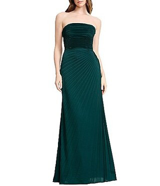 Dress the Population Kinley Strapless Pleated A Line Dress - L | Dillard's