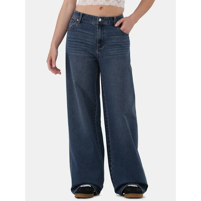 No Boundaries Baggy Wide Leg Jeans, Women's and Women's Plus | Walmart (US)