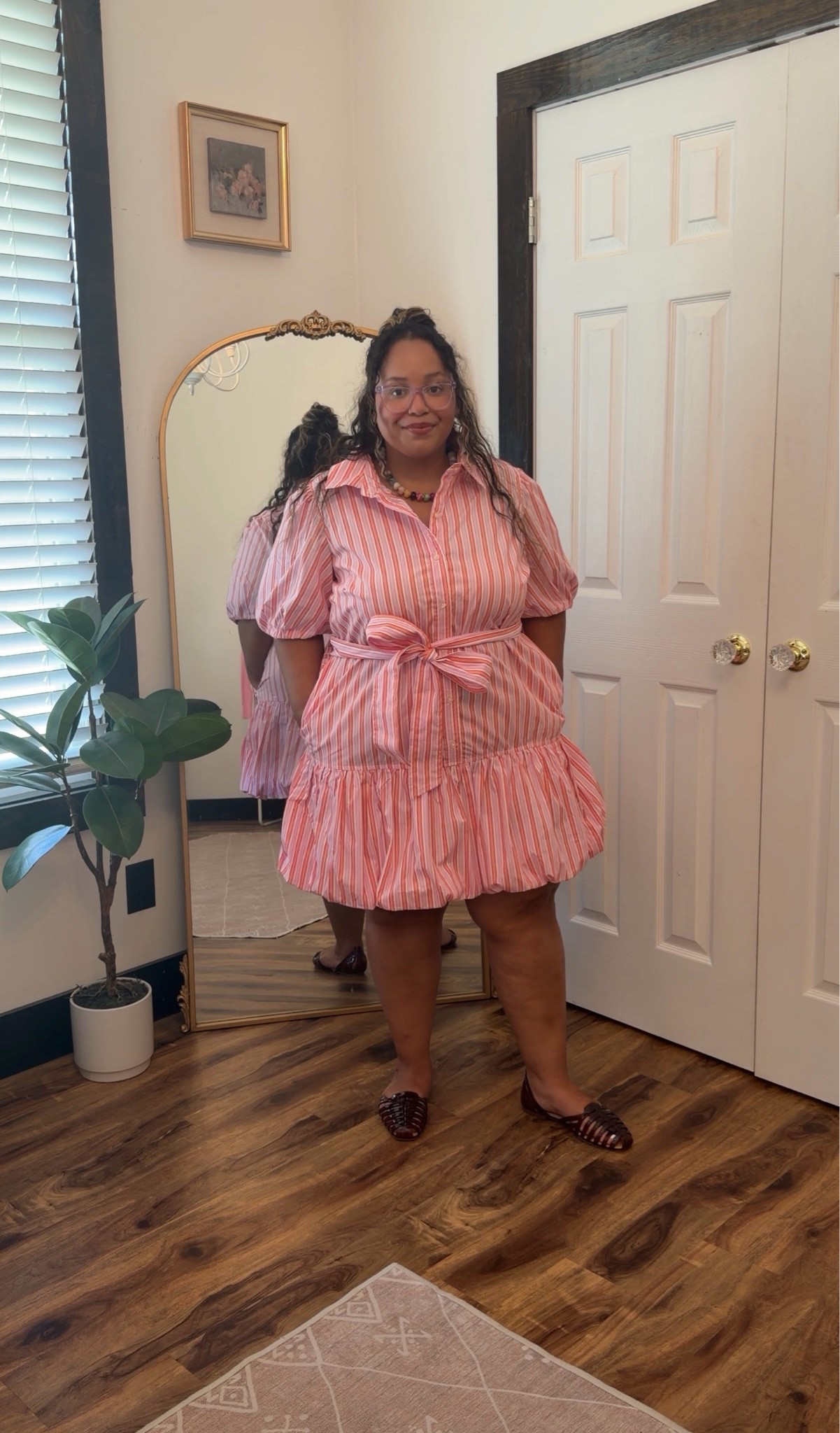 Bubble hem pink and orange striped dress! So high quality I’m wearing the 1X! It has pockets too and the buttons are fully functional #walmartpartner #walmartstyle @walmartstyle

#LTKSaleAlert #LTKPlusSize #LTKPetite