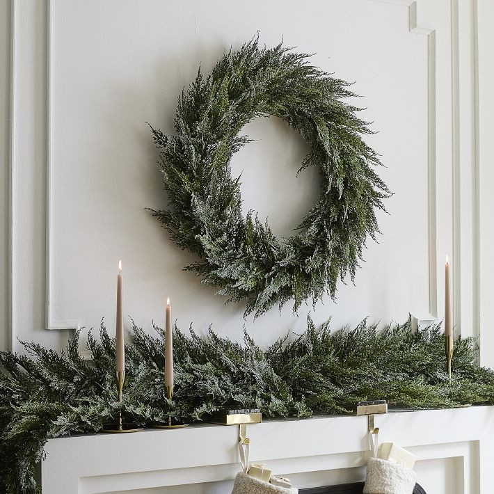 Faux Subtle Glitter Wreath & Garland | West Elm (US)
