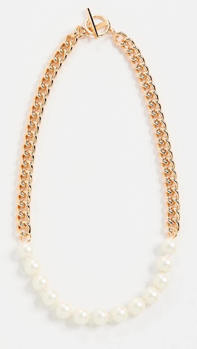 Kenneth Jay Lane Gold Necklace with White Pearls | SHOPBOP | Shopbop