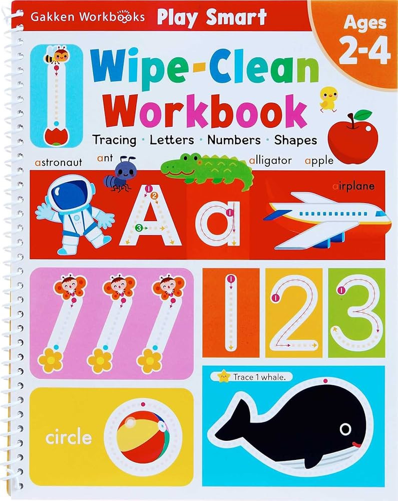 Play Smart Wipe-Clean Workbook: Ages 2-4: Tracing, Letters, Numbers, Shapes | Amazon (US)