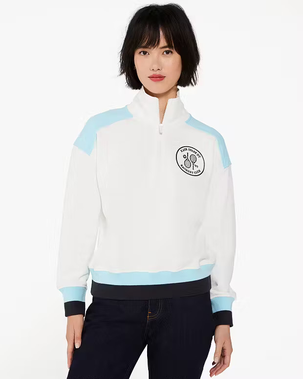 Tennis Raquet Club Quarter Zip Pullover | Kate Spade Outlet