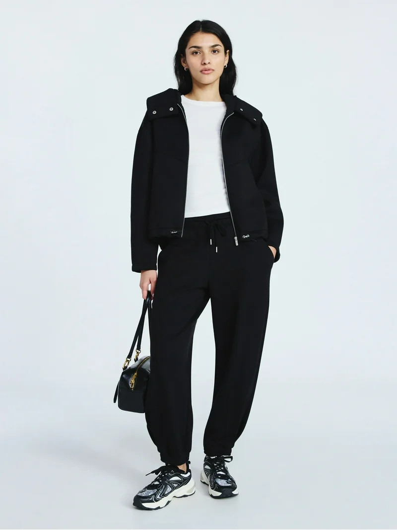 Scoop Women's and Women's Plus Neoprene Fleece Oversized Jacket with Hood, Sizes XS-4X | Walmart (US)