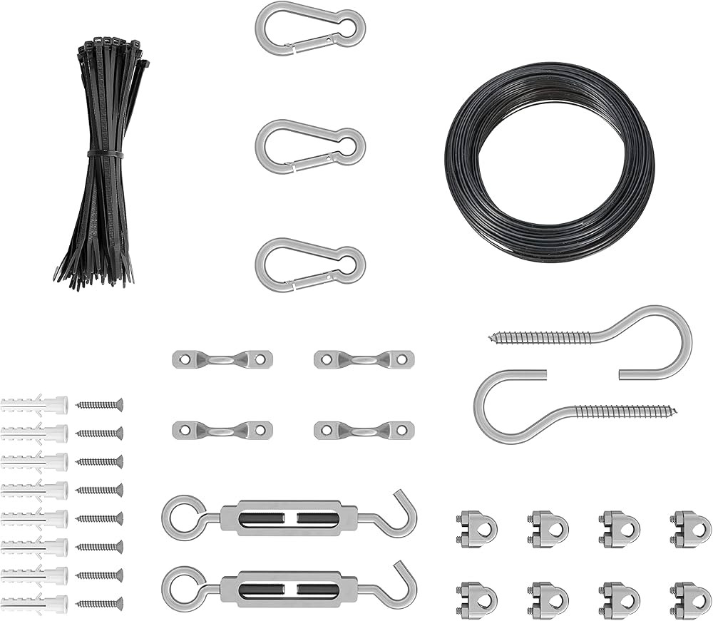 National Hardware N900-001 Hanging Kit 100 Ft Coated Stainless Steel Guide Wire for Outdoor Strin... | Amazon (US)
