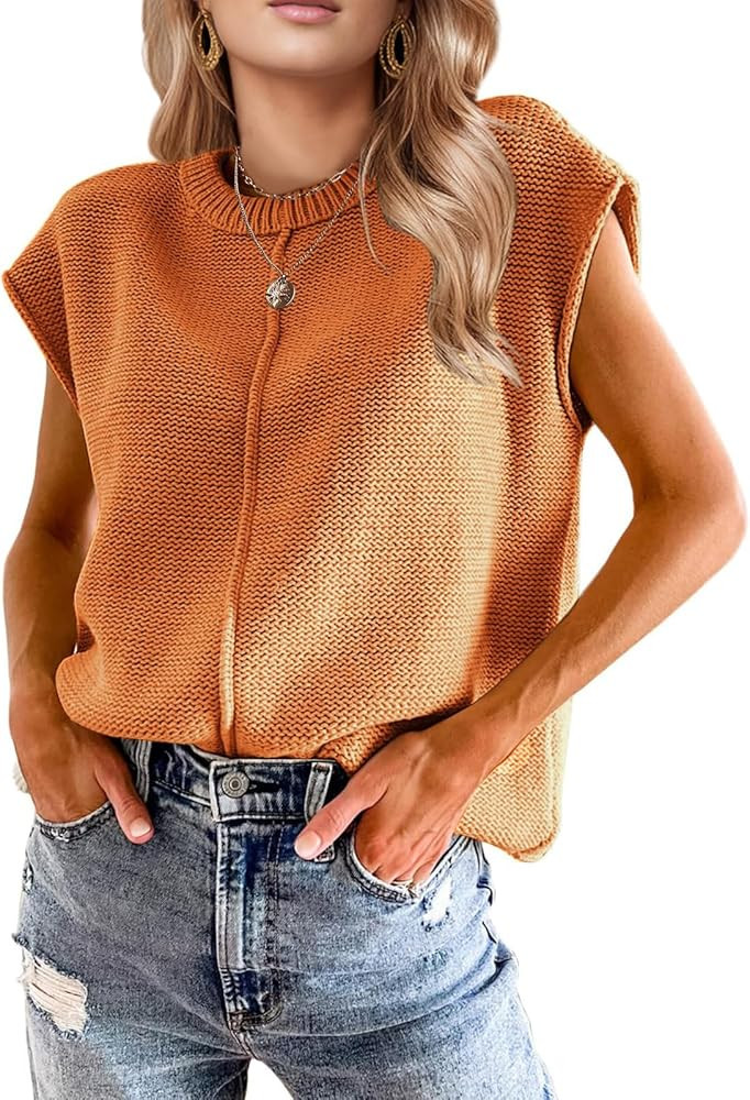 Womens Spring Fashion 2026 Summer Tops Boho Sweater Trendy Western Casual Cap Sleeve Rodeo Vest C... | Amazon (US)