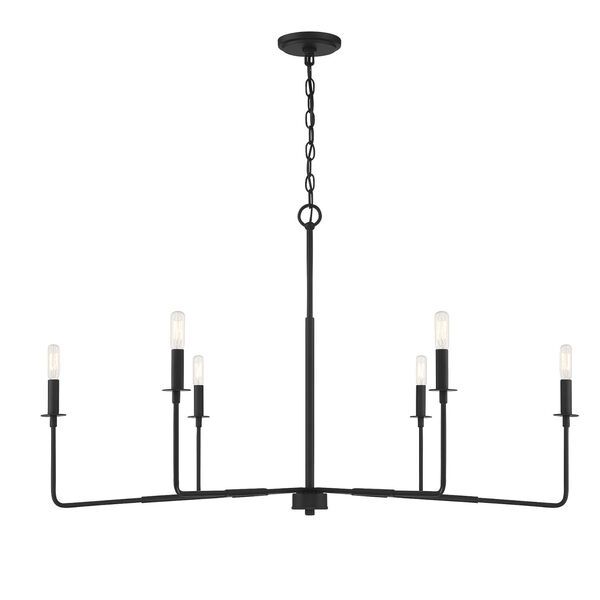 Salerno Matte Black Six-Light Chandelier | Bellacor