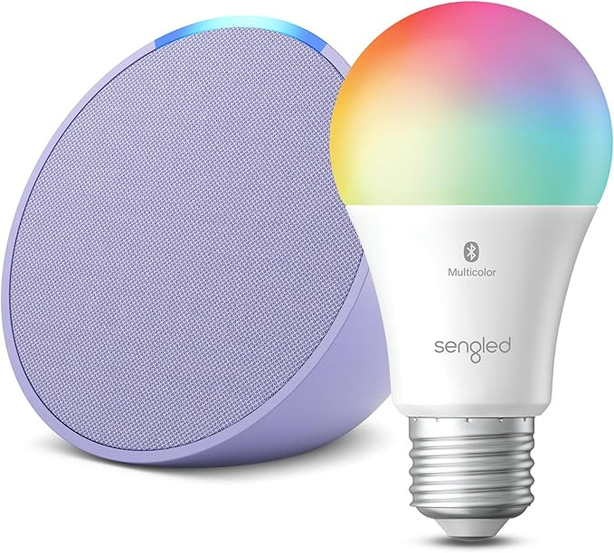 Echo Pop | Lavender Bloom with Sengled Smart Color Bulb | Alexa smart home starter kit | Amazon (US)
