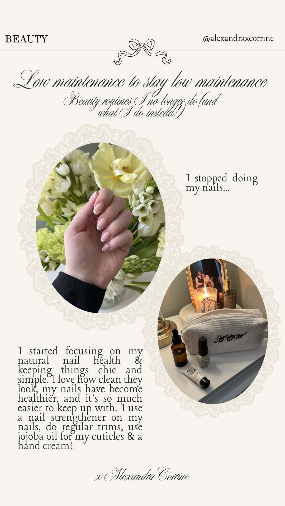 Beauty routines I no longer do to be lower maintenance (& what I do instead) 🛁🫧 

Beauty, self care, low maintenance beauty routine, natural beauty, natural chic nails, natural hair, nail care, hair care, makeup, skincare

#LTKBeauty #LTKselfcare